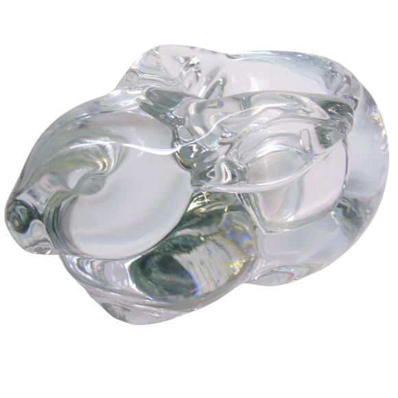 Indiana Glass CANDLE HOLDER Votive Tea Light Bunny Rabbit Ring Dish Paperweight - Picture 1 of 7